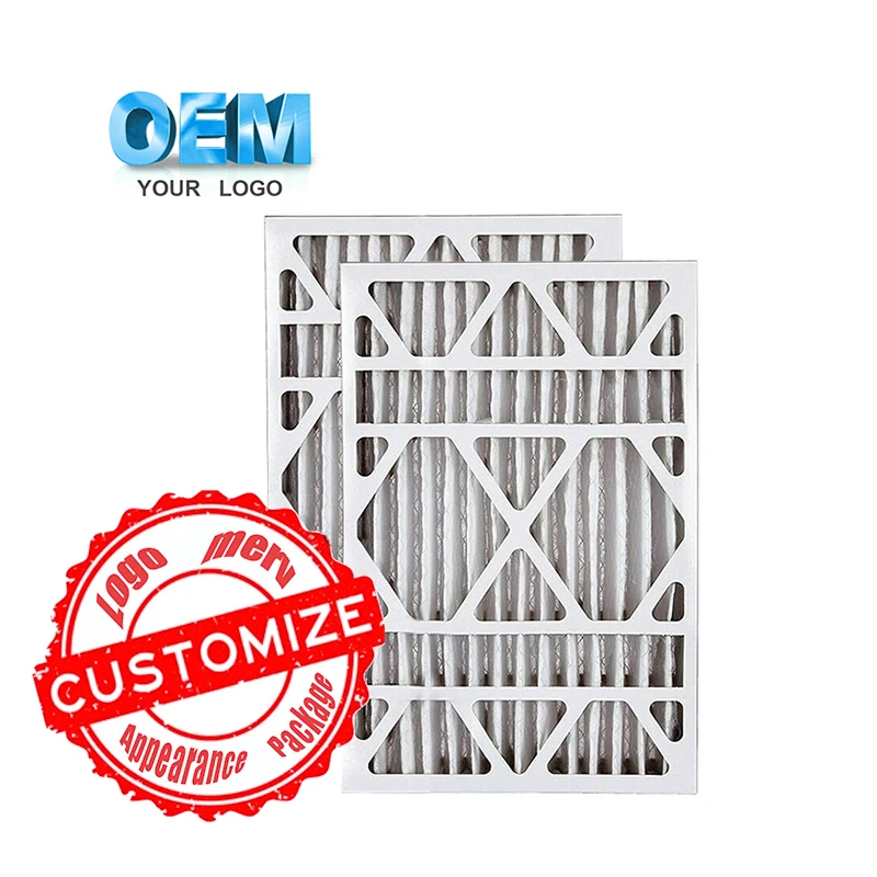 Ac filter Merv 11 13 16 pp pleated filter fabric media cartridge hvac furnace air filter 20x20x5