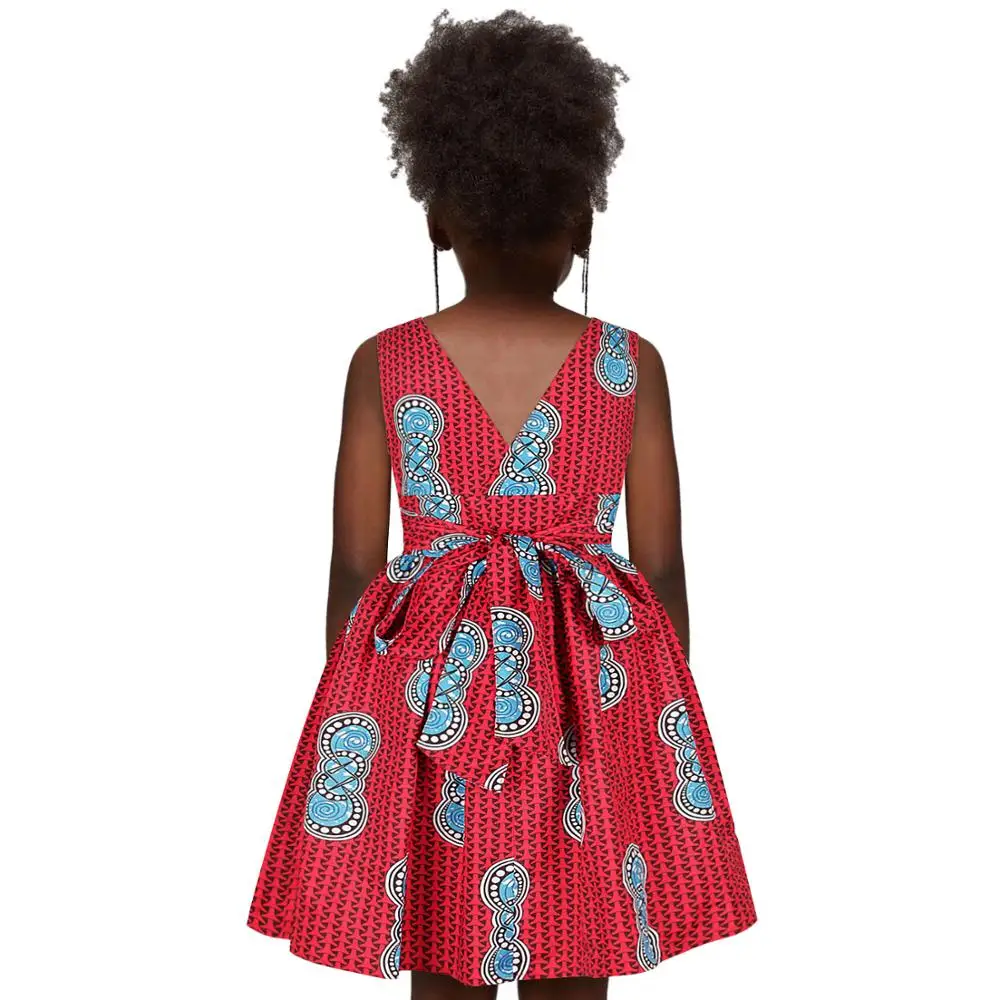 Fashion Summer Dress 7-12 Years Children Big Kids Girl African Style Totem Printing Sleeveless Lovely Skirt