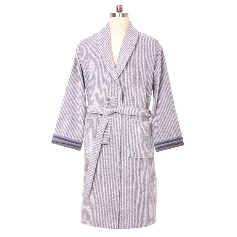 
Hot Selling Hotel Man Sleepwear Cotton Bathrobe Robes Fiber Bathrobes With Custom Logo 