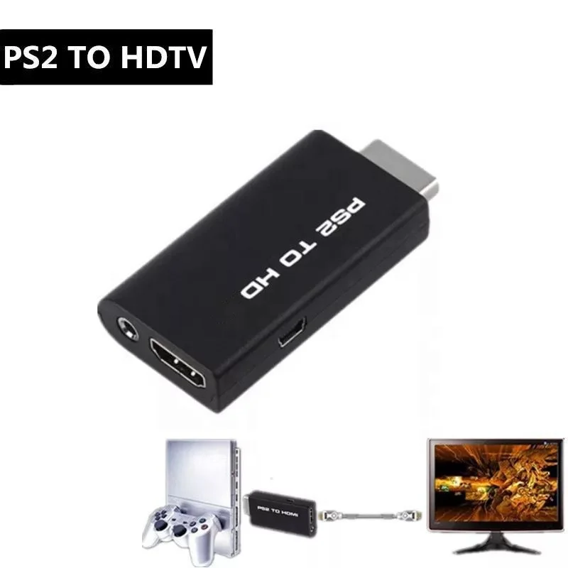 1080P PS2 to HDTV Converter USB Cable with Audio Output AOEYOO CN;GUA Black AY01