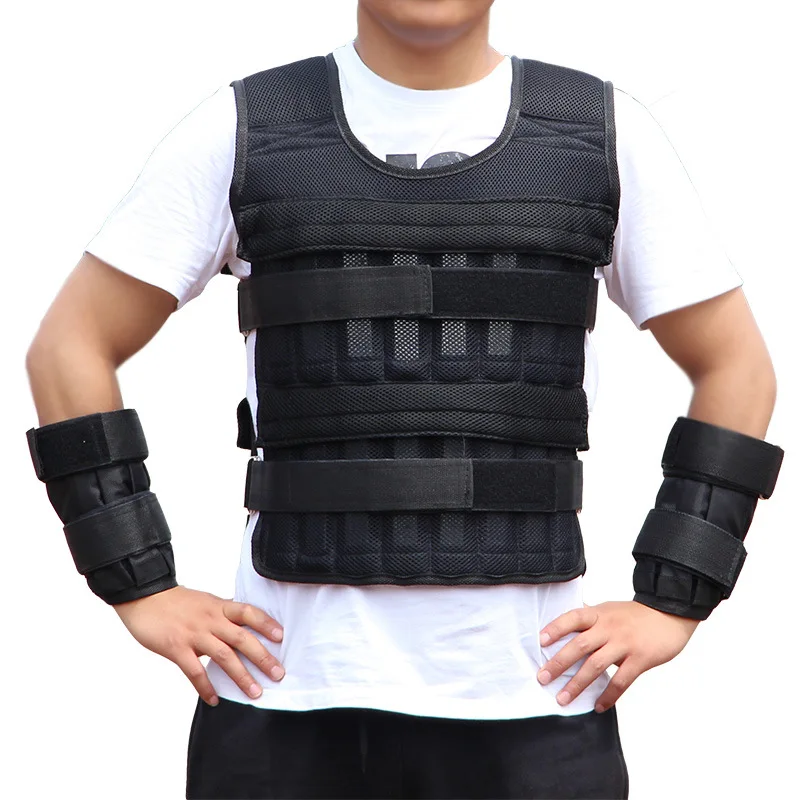 10~50KG Adjustable Strength Steel Jacket Waistcoat Breathable Quick Release Fitness Body Training Vest for Running Weighted Vest