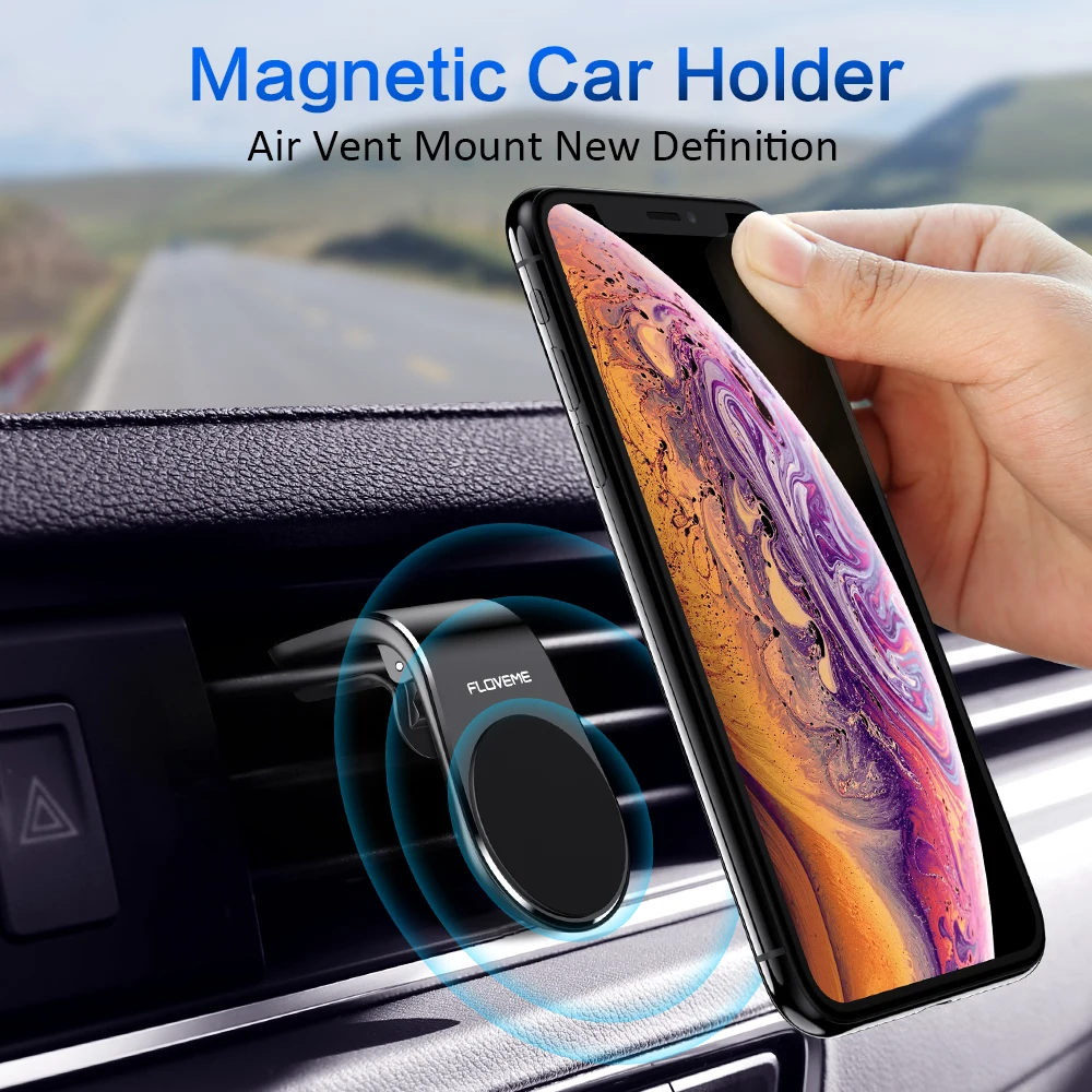 Dropshipping Agent Best Seller FLOVEME L-Type Phone Mount Car Magnetic Phone Holder Magnet Air Vent Clip Mobile Phone Holders