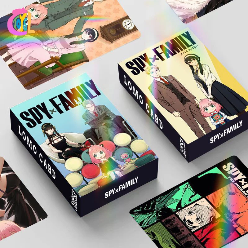 Wholesale Anime LOMO Flash Laser Cards Photocard SPY FAMILily 30pcs/set Double-sided Playing Cartoon Cards