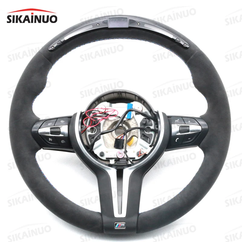 LED Smart Alcantara Steering Wheel Popular Design fit for E90 E91 E92 E93 E70 E71 E72 E89 E84 ( 3 Series X1 X5 X6 Z4 )
