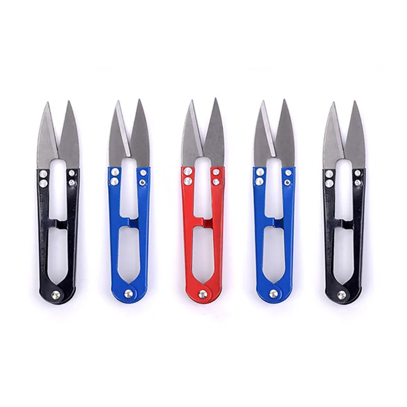 Embroidery Thrum Yarn Fishing Thread Beading Sewing Cutter U Shaped Sewing Scissors Clippers Spring Mini Small Paper Scissors