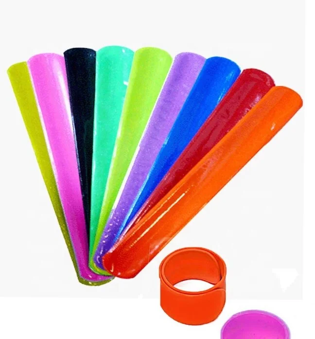 Hot Selling Pink Reflective Slap PVC Reflex Band Slap PVC Wrist Band Slap Bands Night Running Reflective BraceletsSafety Armband