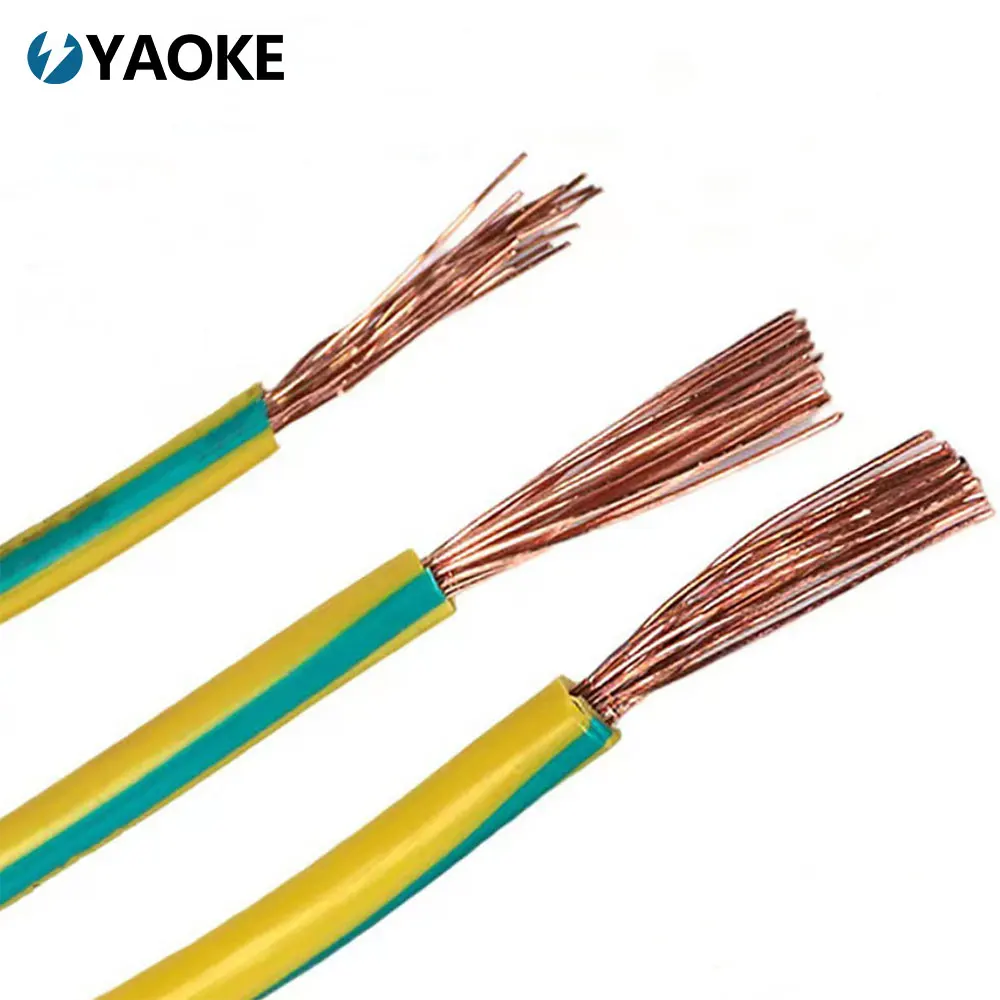 Electrical Grounding Cable Copper Earthing Wire Green Yellow Factory