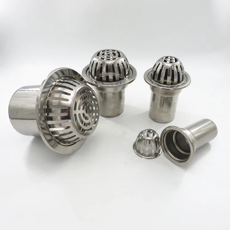 Drainage circular stainless steel roof floor drain double use large deep water sealing leakage