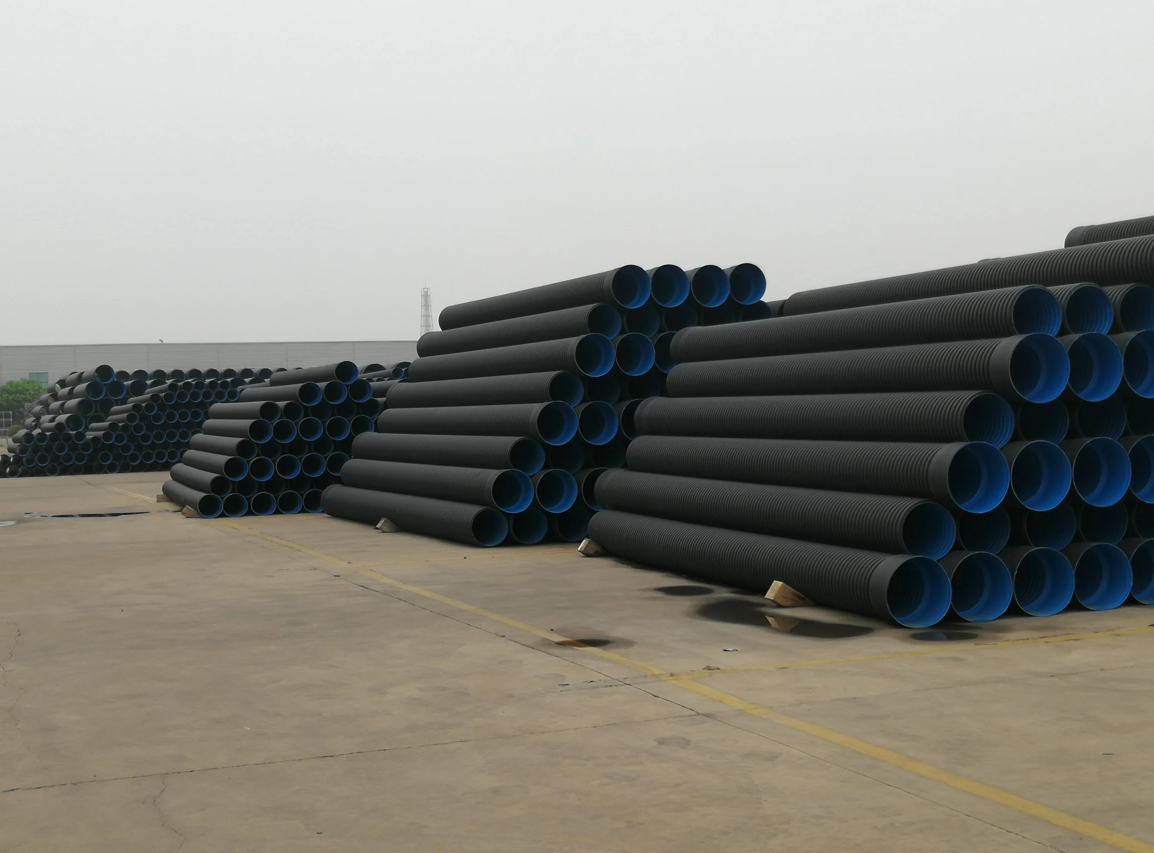 Factory Sale HDPE double wall corrugated pipe diameter 200 300 400 500 600 700 800 mm sn8 sn4