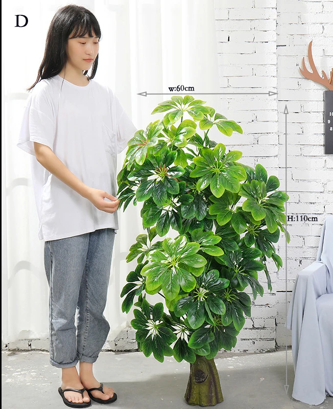 Artificial Grass and Palm Tree for Outdoor Home Hotel Office Decoration with Large Plastic Leaves