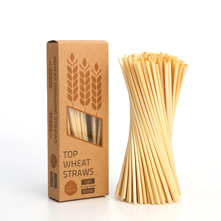 Wholesale environmentally friendly biodegradable wheat drinking straws