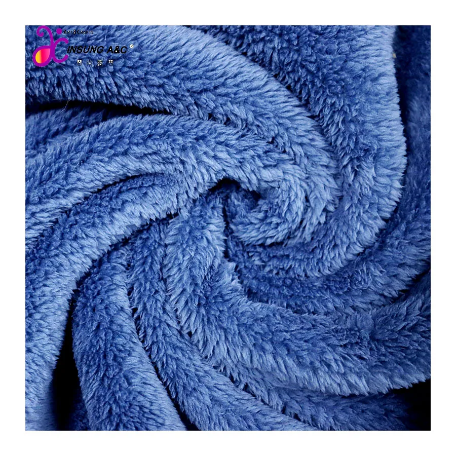 Manufacturer Offer Plain Color Double Velvet Fleece Polyester Knit Fabrics for Bedding