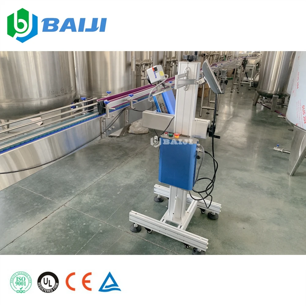 Automatic drinking water PET plastic glass bottle aluminum can expiry date laser printer