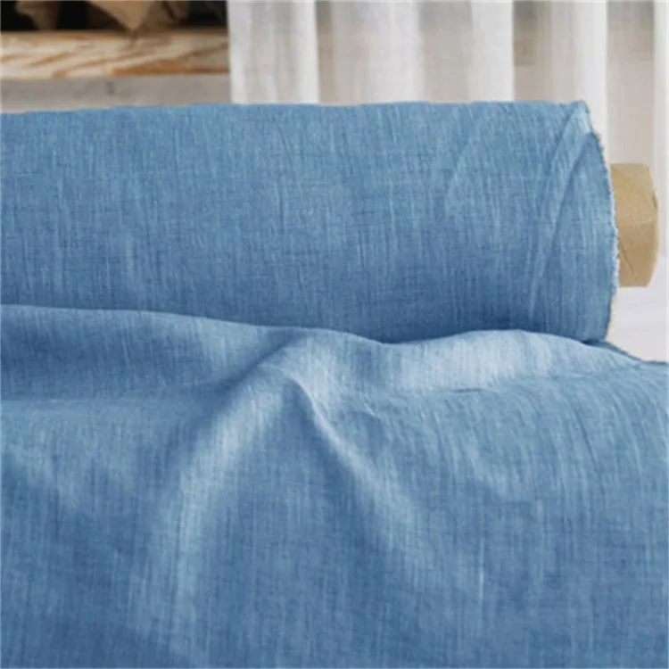 
China Suppliers Wholesale Dyed Washed Lightweight Soft 100% Organic French Belgian Flax Linen Fabric For Curtain/Clothing 
