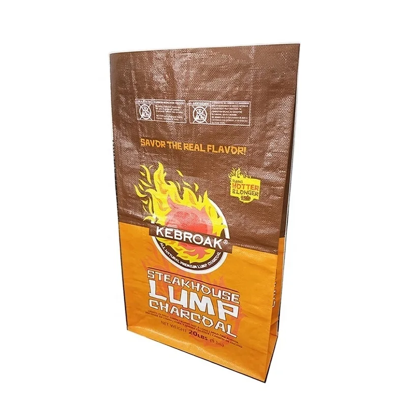 China Manufacturer Customize High Quality BBQ Briquettes Wood Charcoal Firewood Packaging PP Woven Bags