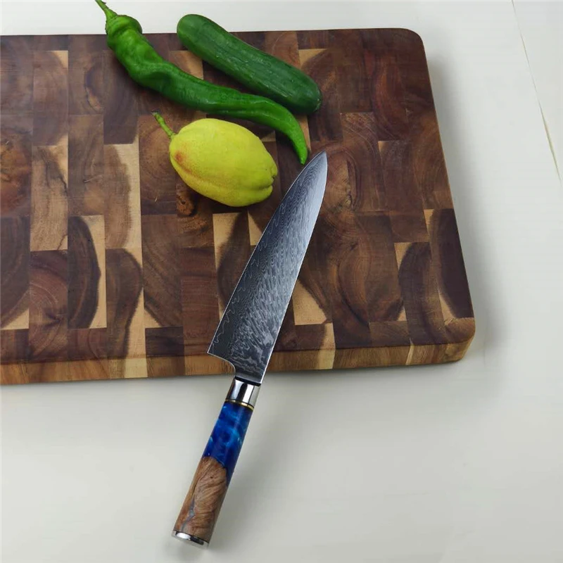 
Dropshipping Hot Selling 67 Layers Damascus Steel Kitchen Chef santoku slicing bread cleaver butcher utility paring Knife Set 