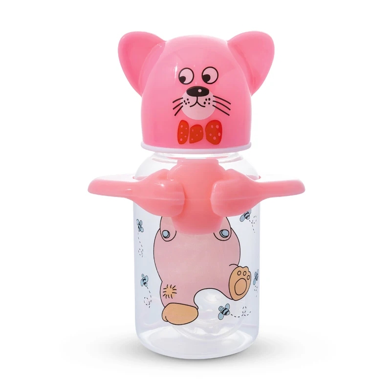Фирменная силиконовая соска для кормления ребенка, пластиковая бутылка с логотипом на заказ 125 мл/4,2 унции, дешевая бутылка для ухода за ребенком