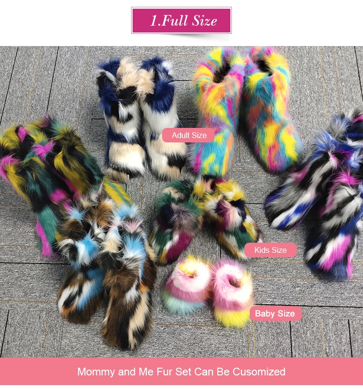 1 пара, разноцветные меховые шубы для малышей, рюкзак и сапоги из искусственного меха