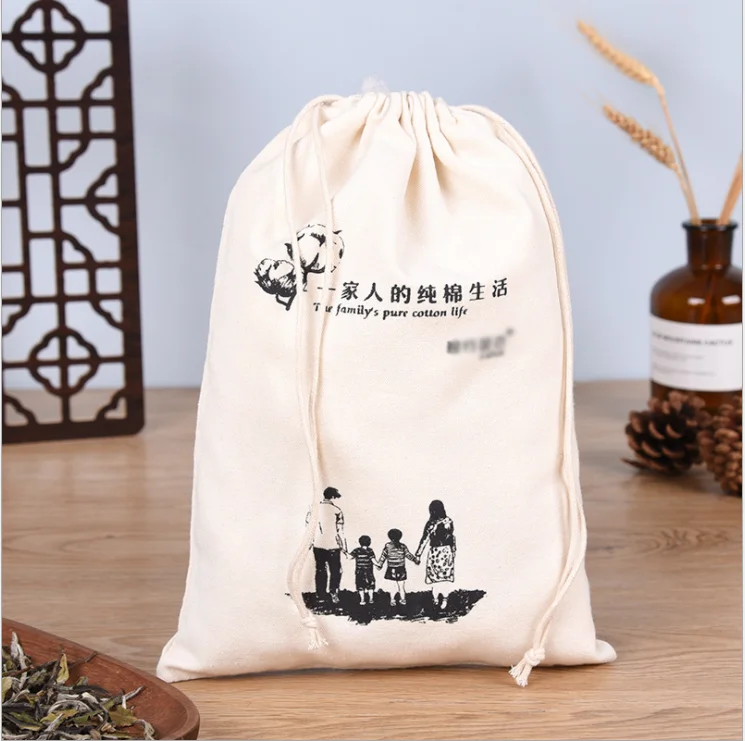 Wholesale Eco Friendly recycled cotton clothes dust bag with logo