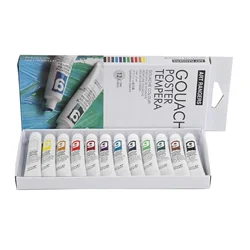 Hot-selling High Quality 12 Colors 12ml Gouache Paint Tube Set for Canvas Painting