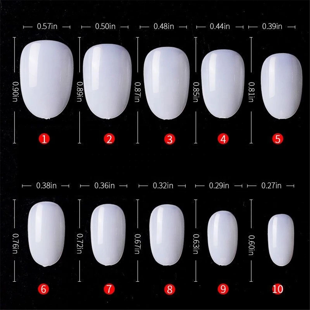 New Short Shape 500Pcs/Bag Nail Tips Transparent Natural Color Oval Nails
