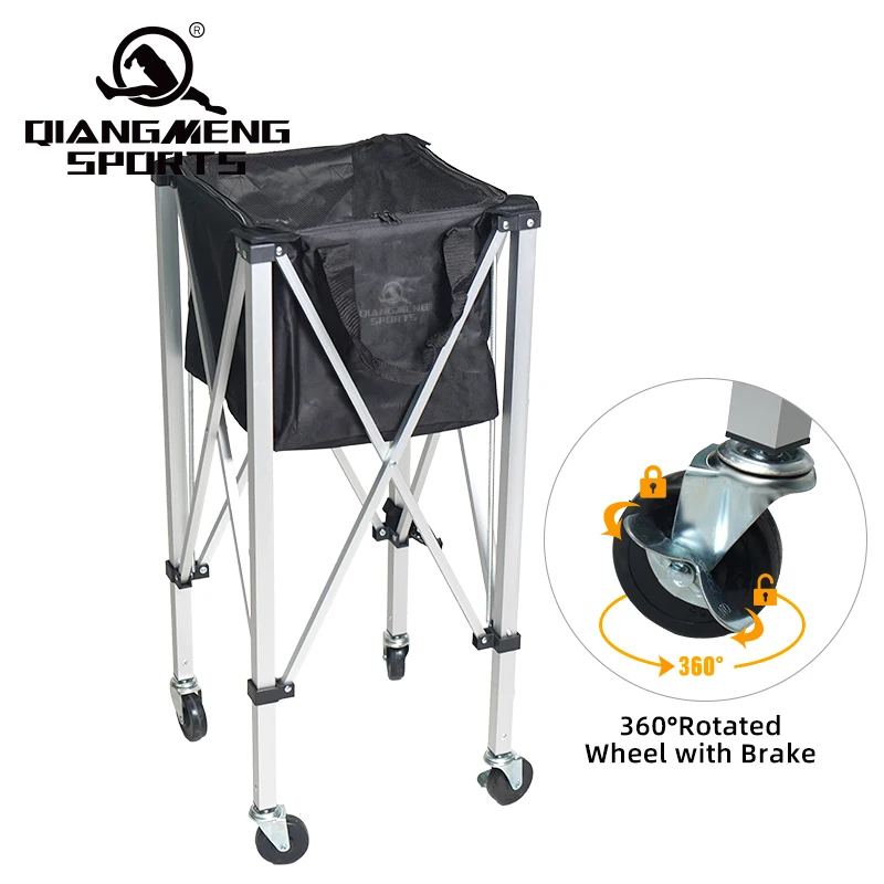 Folding tennis ball frame aluminum alloy tennis cart mobile portable trainer cart picking up basket tennis