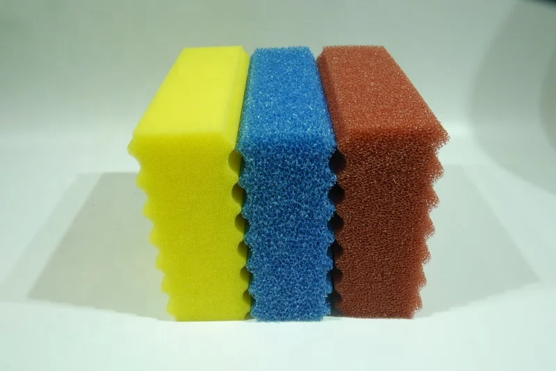 Factory wholesale Custom Wave Shape  bio filter sponge Polyurethane square sponge filter for Aquarium