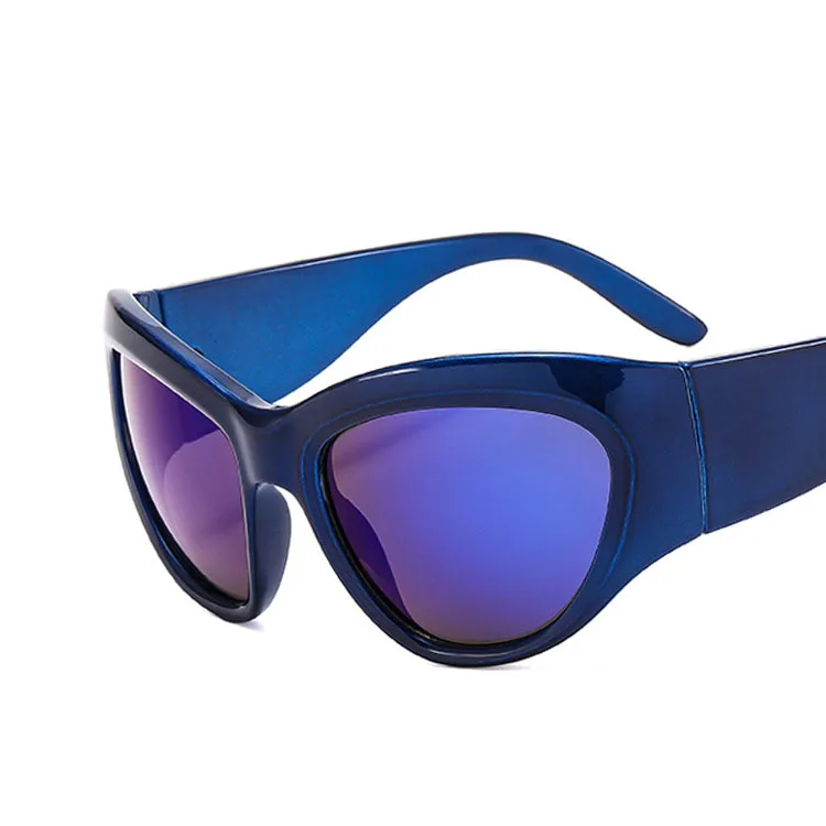 UNOC Future Science Museum Sense Sunglasses Y2K Sun Glasses Big Frame Outdoor Cycling Slimming Concave Shape Sunglasses