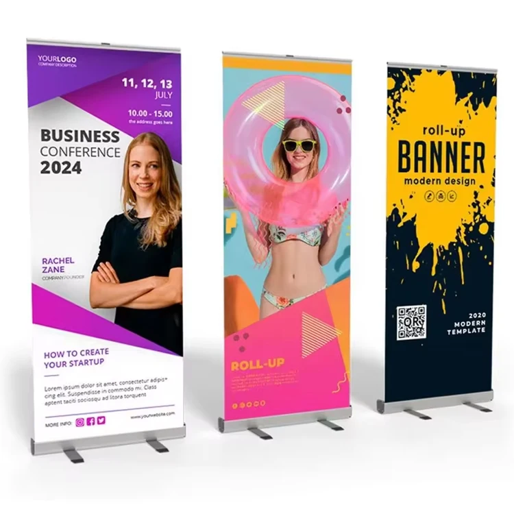 Single Side Display Image Custom Outdoor Display Rack Pull Ups Retractable Roller banner standee Roll Up Banner Stand