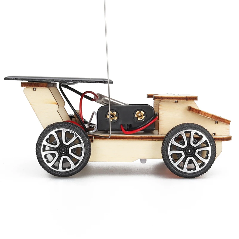 Solar Model Toys Remote Control Car STEM Educational Science Assembly Wooden Toy Construction Solar Car STEM Toy For Kids