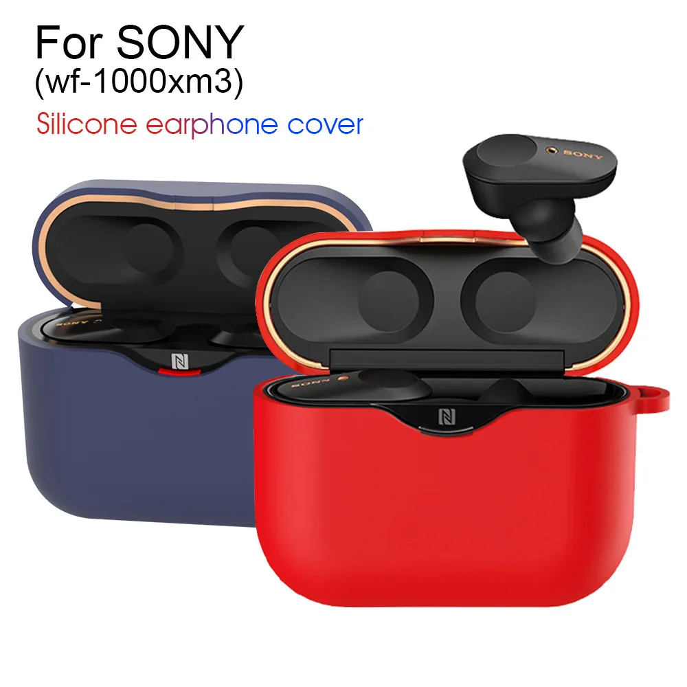 
Soft Silicone Earphone Case Shell For Sony Wf 1000 Xm3 With Anti-Lost Carabiner 