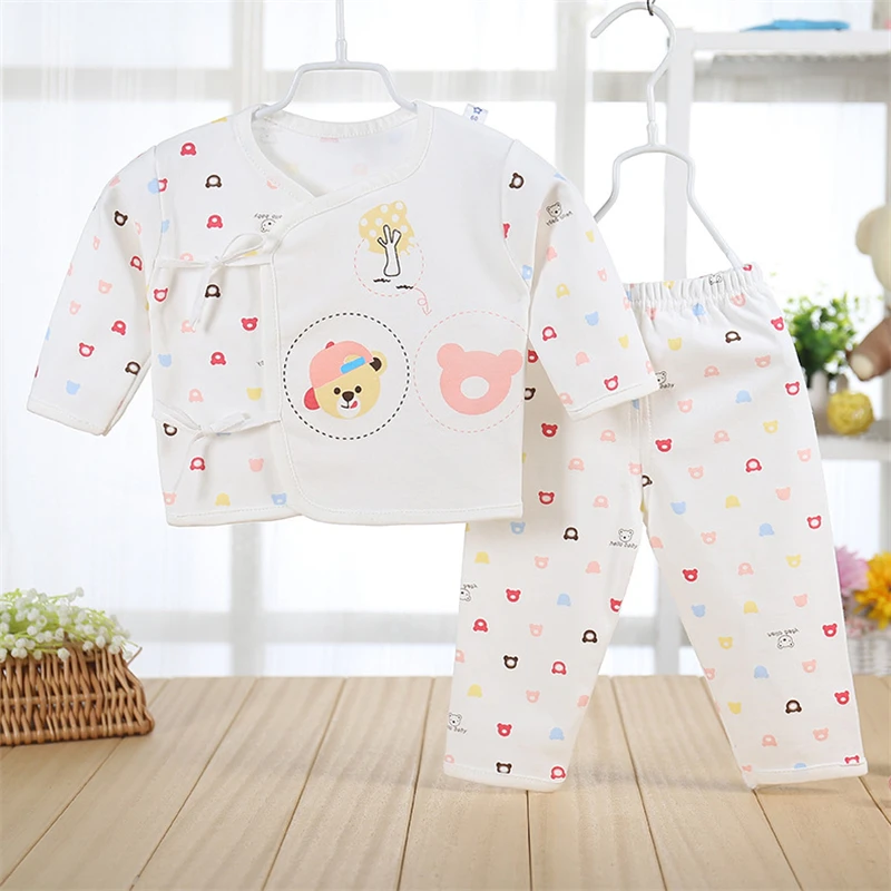 100% cotton baby clothes tops pants two-piece wholesale newborn suit