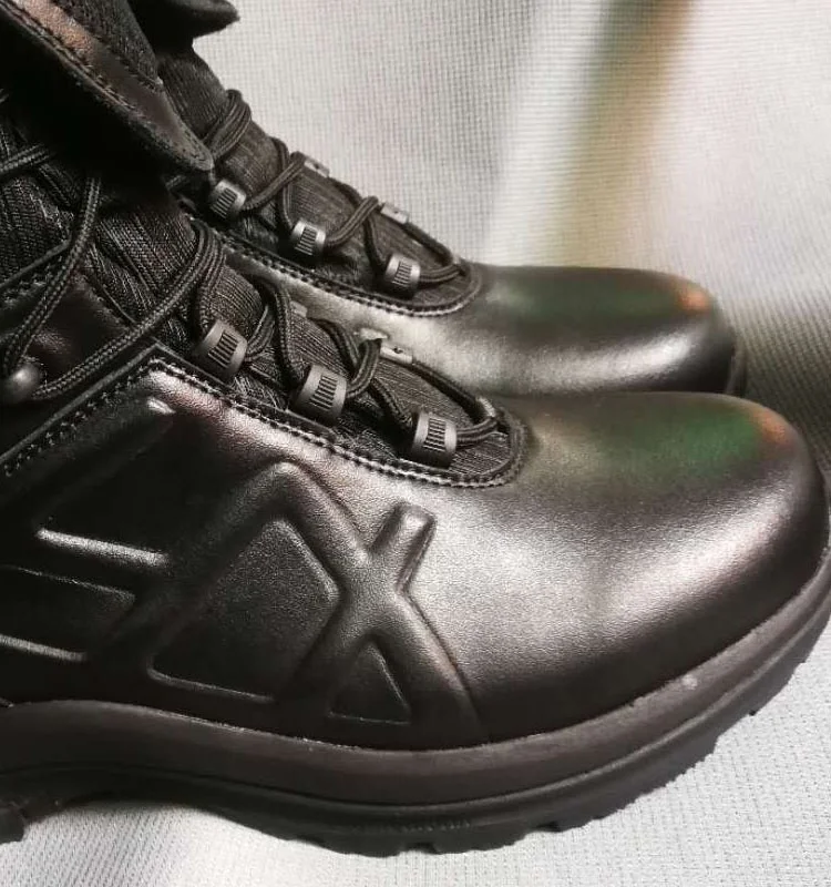 Full genuine leather HX upper black combat wellco custom boots of anti-slip