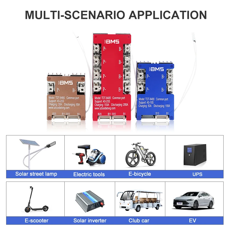 TDT hot sale LifePO4 Lithium battery bms 16S 48V 200A high current bms