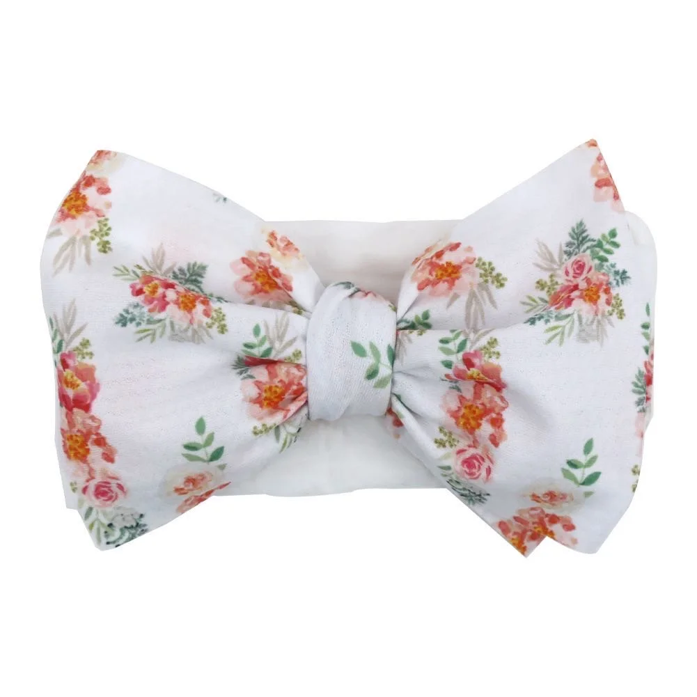 
New bow children head with printed graffiti baby close skin and soft hair band headdress 