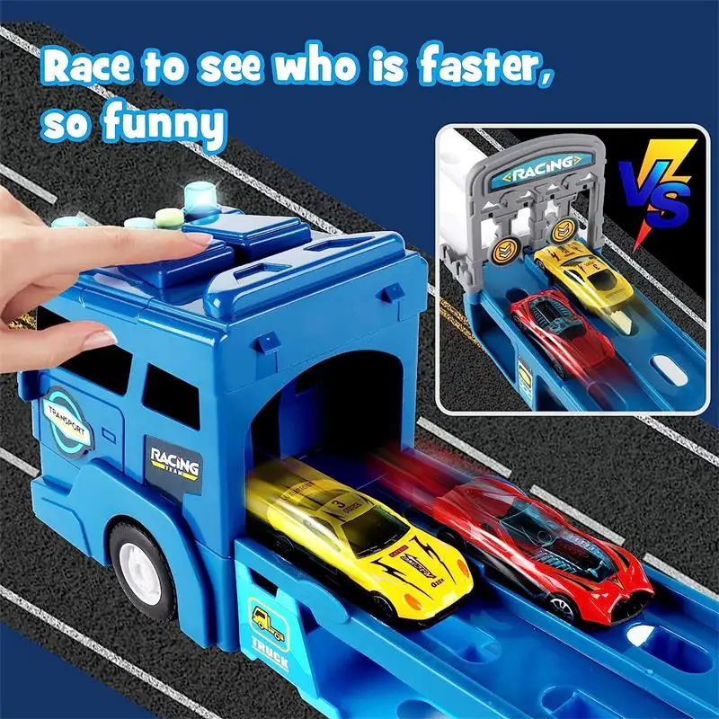 Truck Toy Play Track car Deformation Track Race car Truck Toy Alloy Vehicles Parking Lot