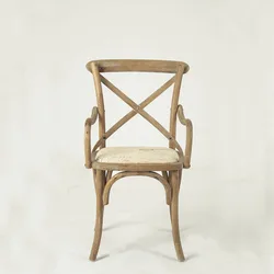 Home furniture antique oak natural finishing armchair /wooden cross back chair/resturant chair(CH-528-OAK)