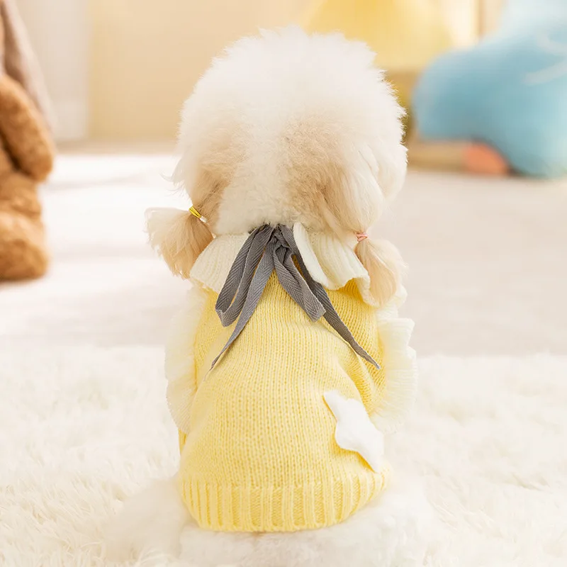 Lovely Wind Dog Clothes Princess Skirt Sweater Padded Warm Teddy Autumn Winter Pet Dog Clothing Animal Pattern Summer Spring