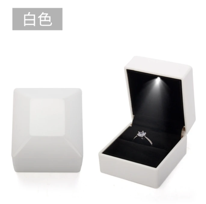 Led light jewelry gift velvet plastic boxes with custom ring led necklace big packaging pendant bracelet for christmas present