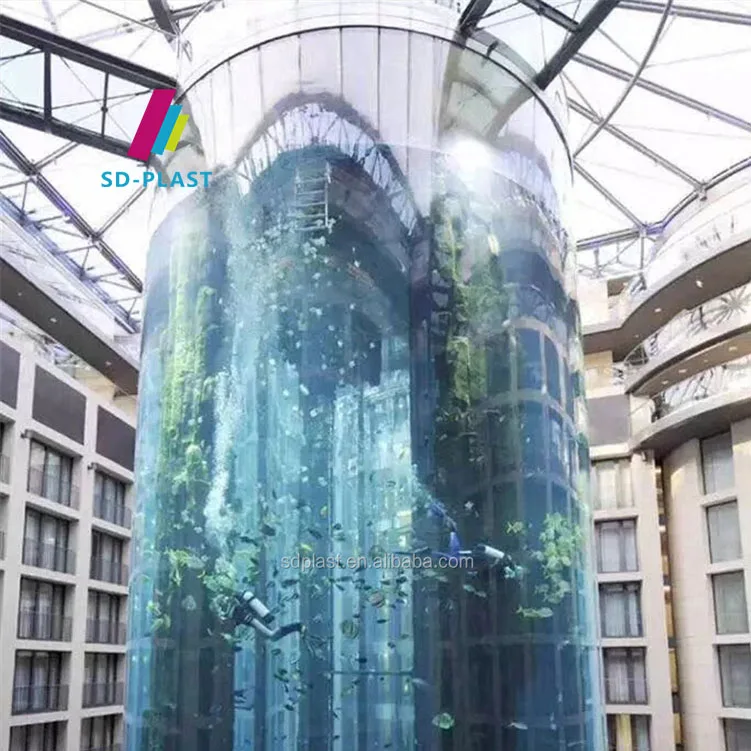 Wholesale Custom large Acrylic Glass Sheet Aquariums Round Acrylic Fish Tank