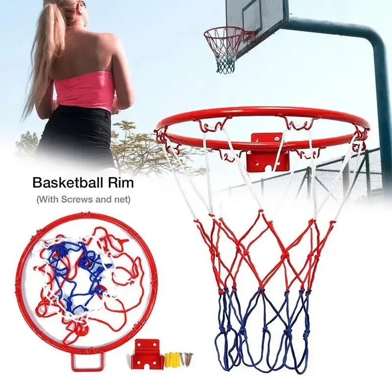 TY-1064D Basketball Net Red + White + Blue Three-Color Basketball Rack Net Power Basketball Rack Basket Basket Net