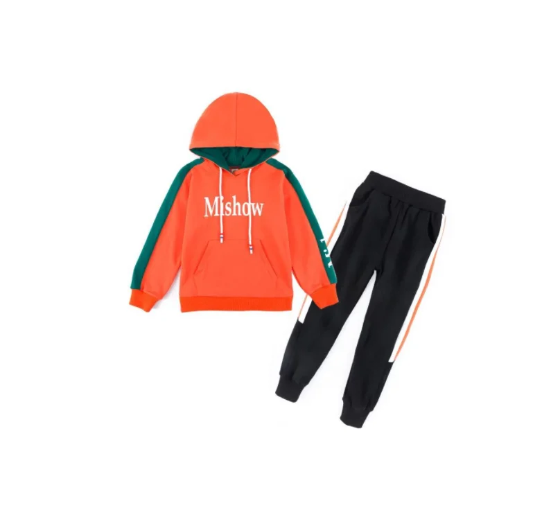 Kids Boys Girls 2Pcs Hooded Tracksuit Top + Sweatpants Outfits Set(5-13T)