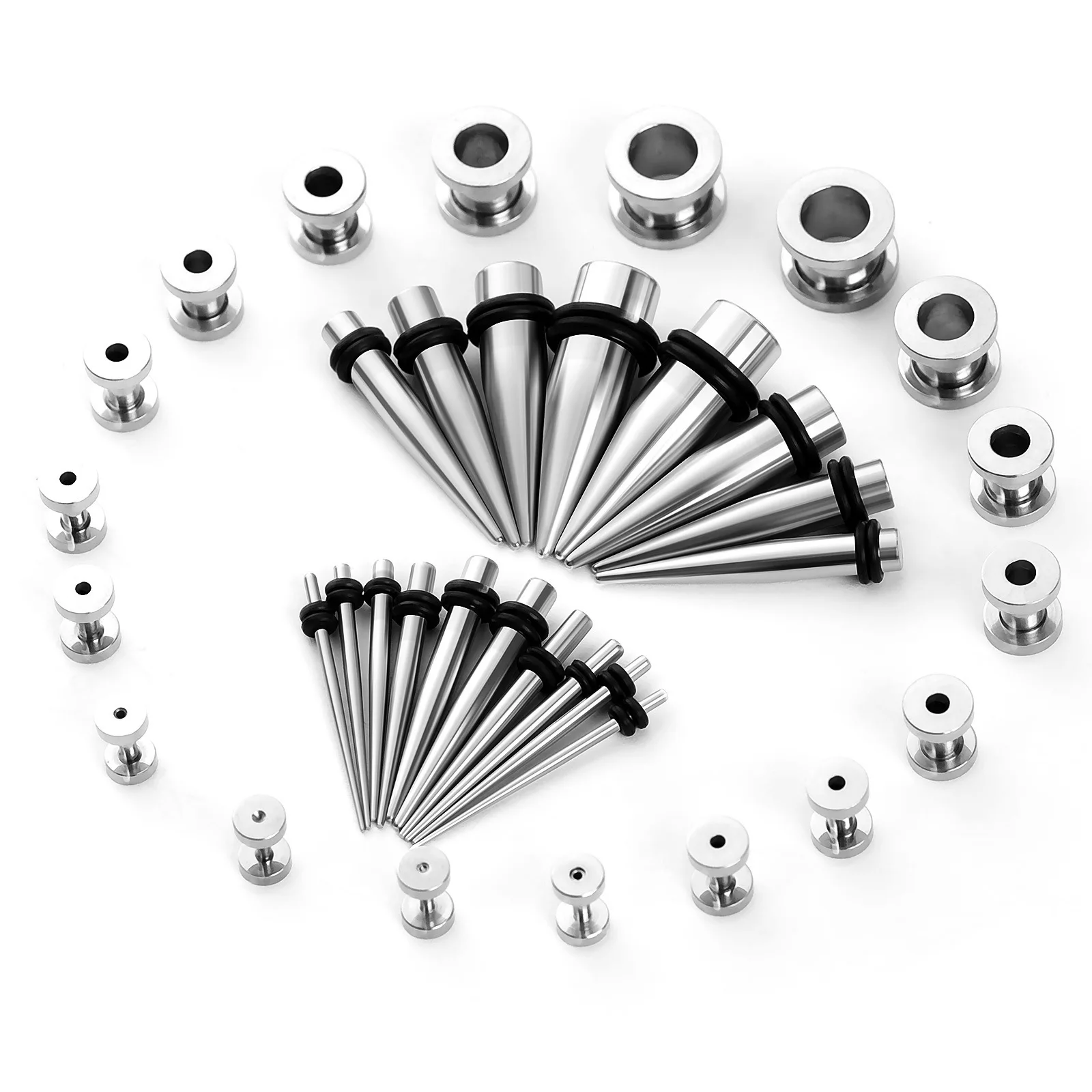 Titanium steel metal pulley 36 sets of taper horn ear reamer ear piercing jewelry