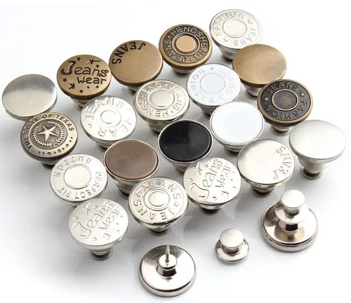 Wholesale Easy To Use And No need Tools Button Jeans 17mm Accessories Denim Buckle Jeans Button