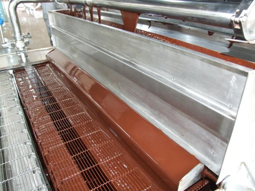 SJP900 PLC Chocolate Enrobing machine/chocolate coating machine