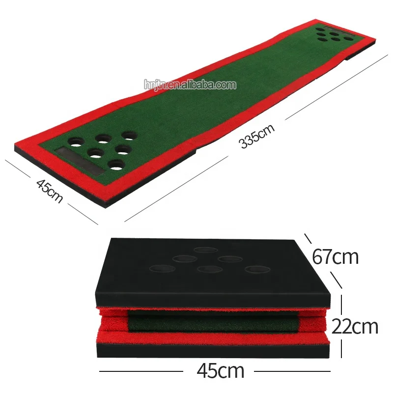 Portable Golf yard games set 12 holes putting green mat golf putters putting game practice training aid indoor outdoor