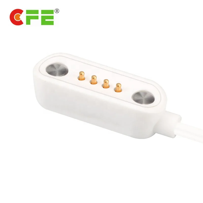 White 4 pin magnetic charging cable connector for smart watch