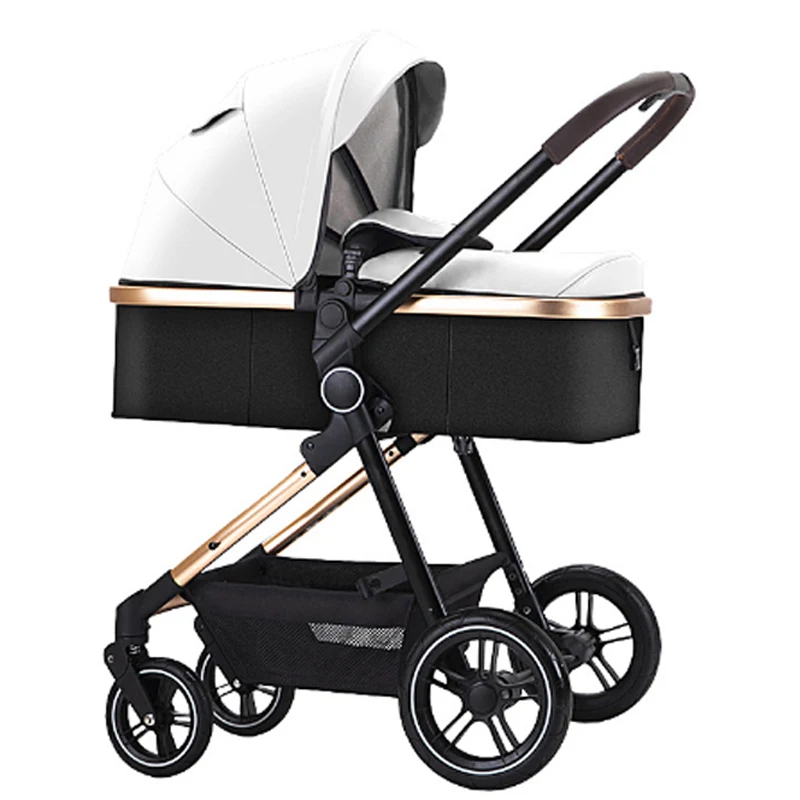 Luxury 3-in-1 Baby Stroller Linen Car Cart Buggies Folding Trolley Walker & Carrier for Infants