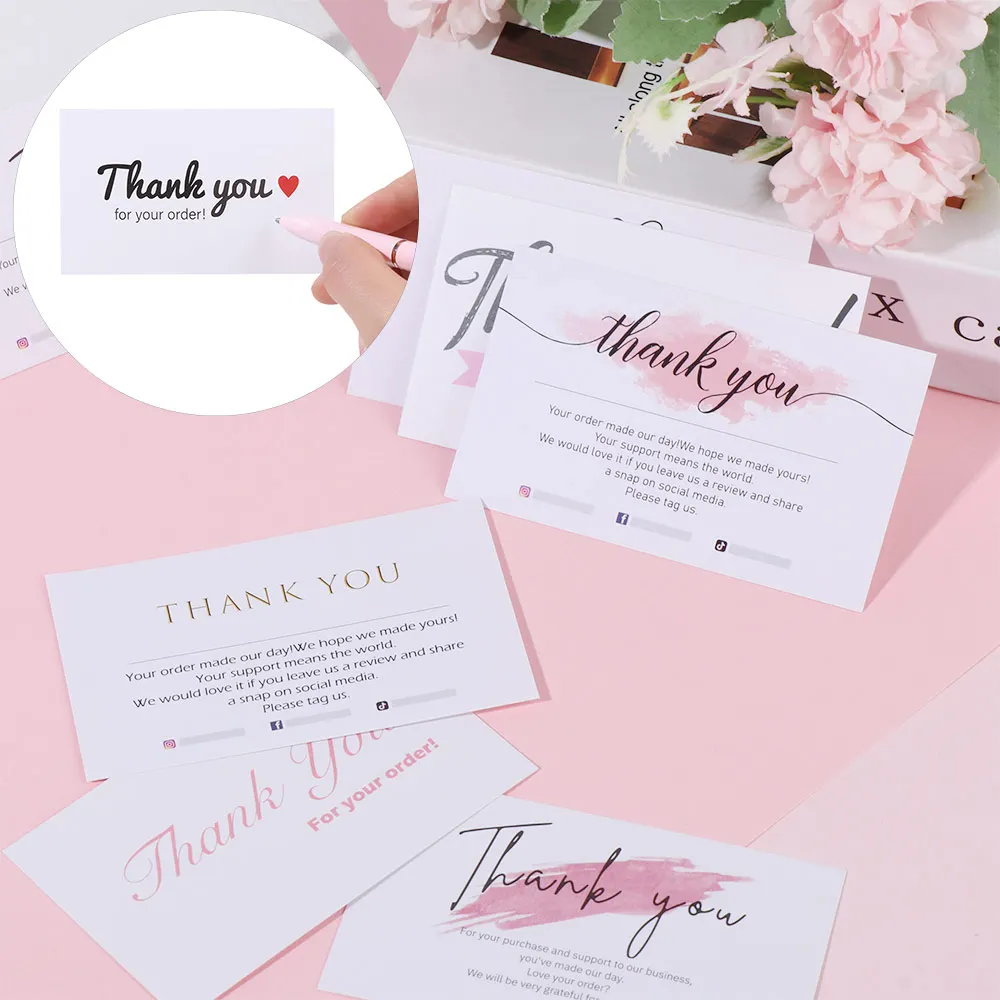 Natural Kraft Paper Cards Customized LOGO Printing Gift Decoration Greeting Wishes Card Thank You Card for Business