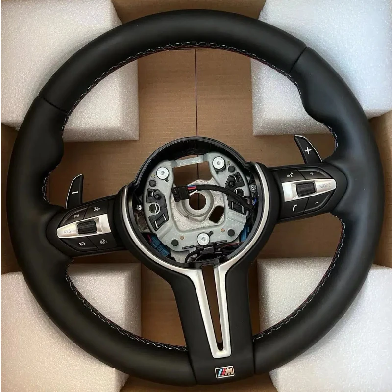 Custom leather/real carbon fiber steering wheel E34 E90 F10 F20 F32 X5 E70 X6 E71 M4 all series For BMW